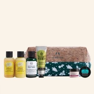 Body shop skin and hair care pouch